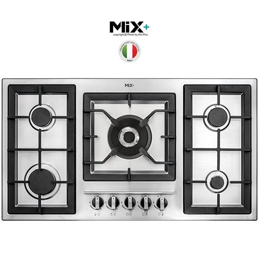 اجاق-گاز-صفحه-ای-استیل-ایتالیایی-پنج-شعله-518S-میکس-پلاس-MixPlus-