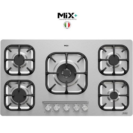اجاق-گاز-صفحه-ای-استیل-ایتالیایی-پنج-شعله-523S-میکس-پلاس-MixPlus-
